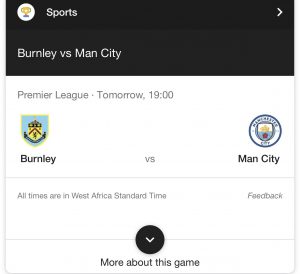 Sport prediction- burnley vs man city ???